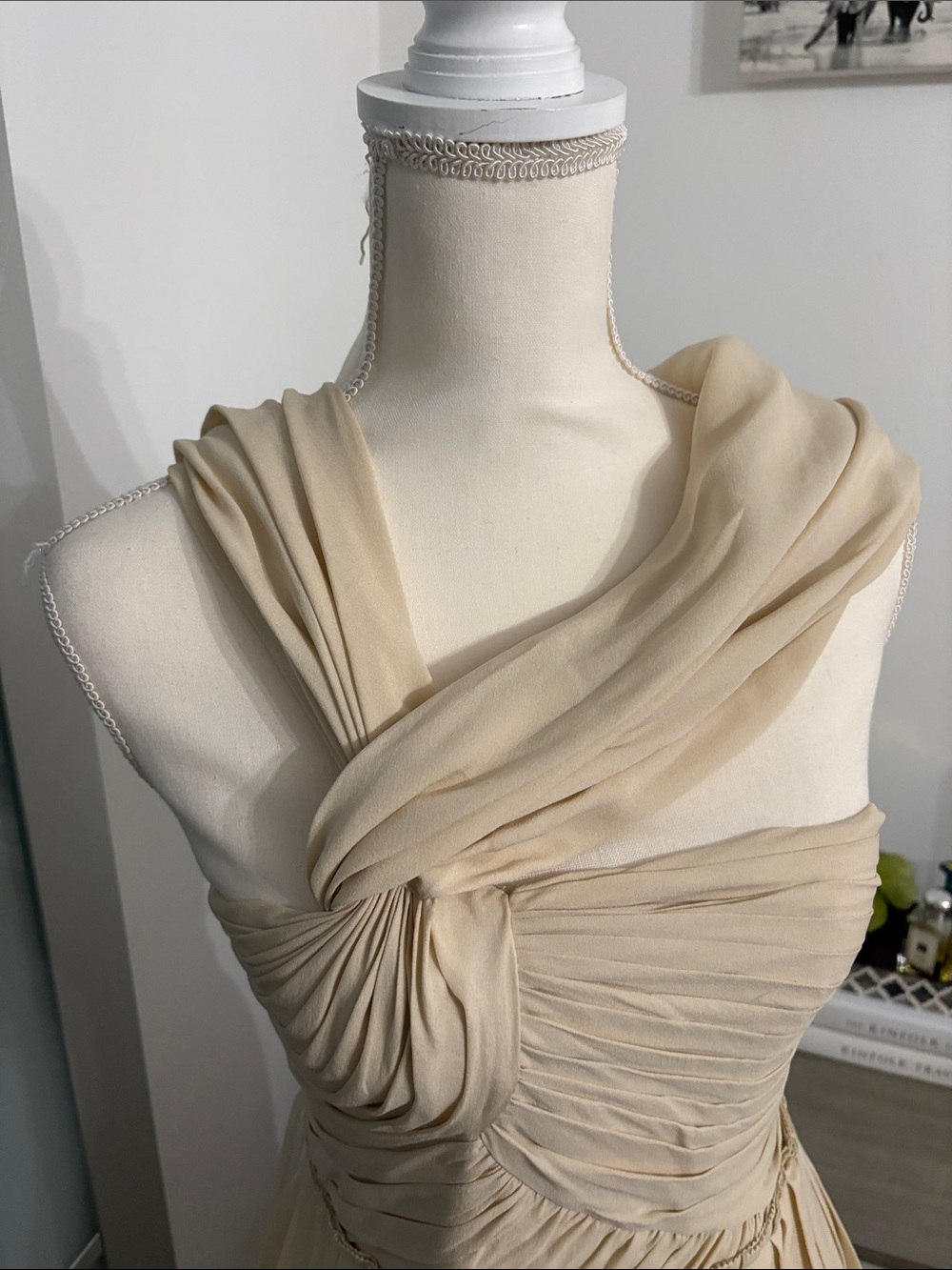 3.1 Phillip Lim Cream One-Shoulder Twist Pleated Dress - Picture 3 of 12
